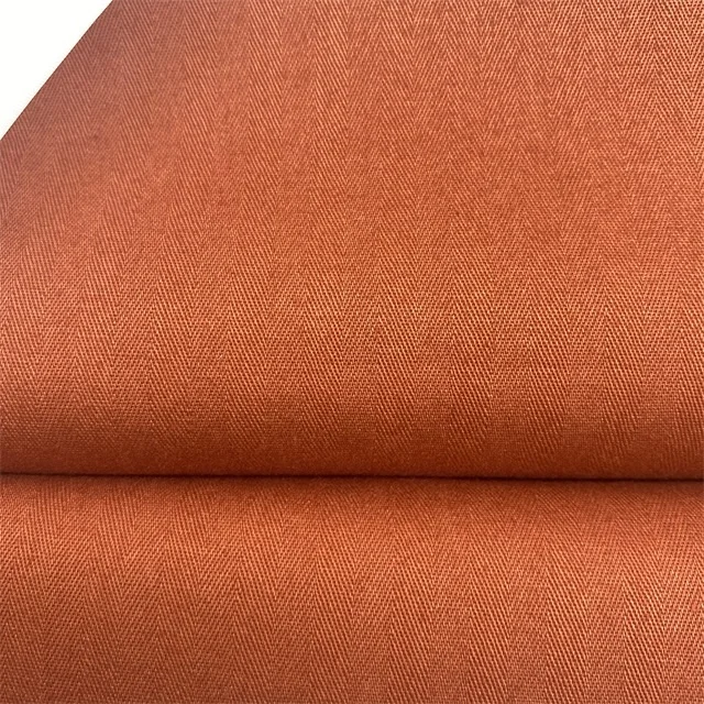 
100% cotton reactive solid herringbone weaving pants woven fabric 