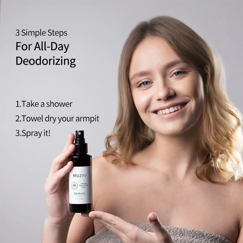 Private label travel size aluminum free natural women men antiperspirant hair body deodorant spray