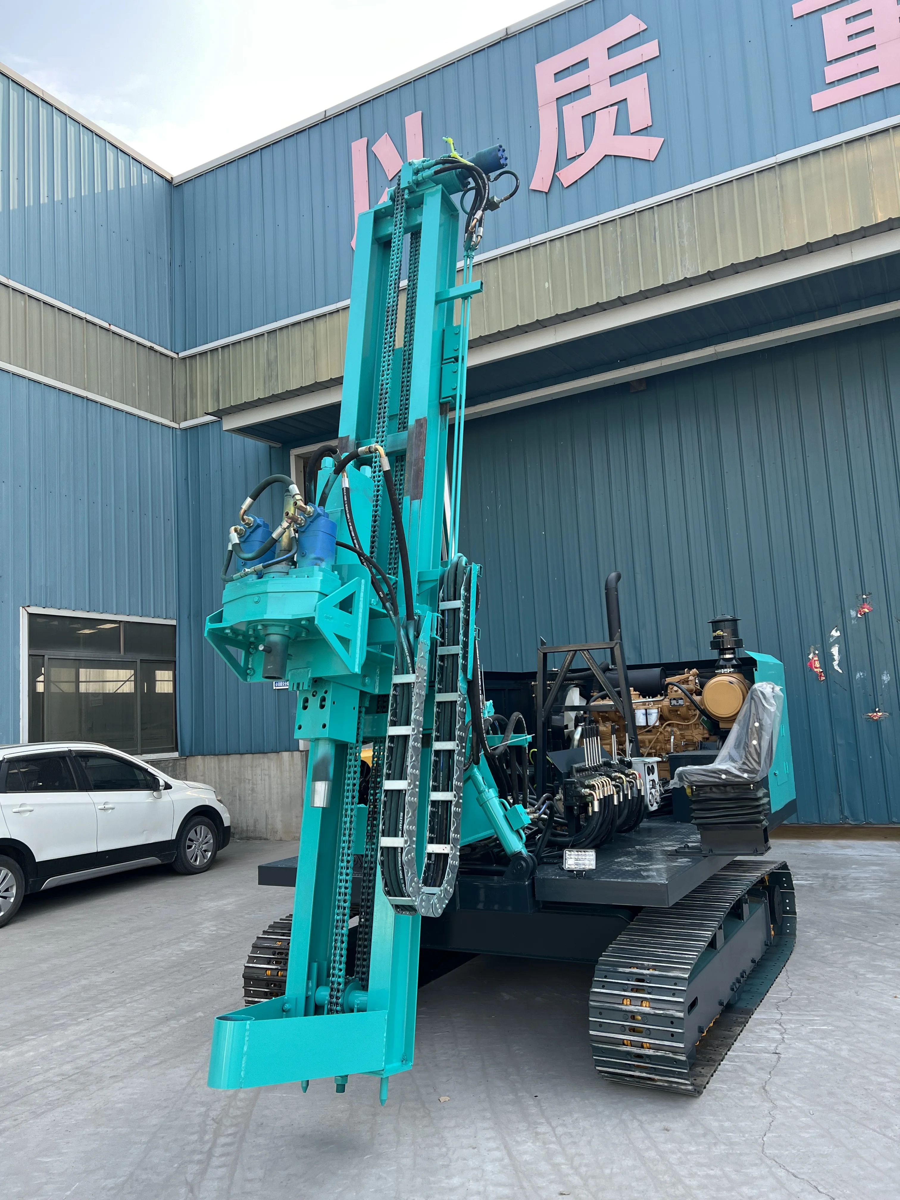 Micro Pile Drilling Rig Hydraulic Dual Power Head Small Piling Rig Rotary Solar Drop Hammer Pile Driver