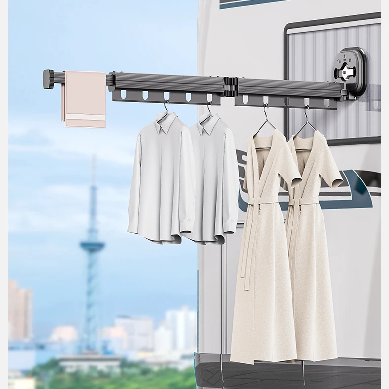 360 Degree Retractable Wall Mounted Clothes Drying Rack Multifunctional Design with Price
