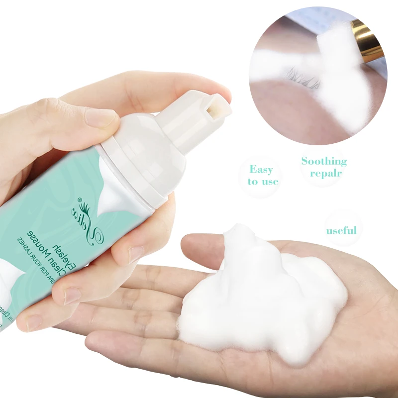 Yelix Cruelty Free Oil Free Gentle Mousse Eyelash Foam Eyelash Extension Cleanser Lash shampoo Eyelash Shampoo