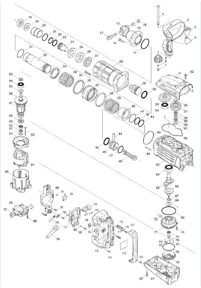 266512-5 SET BOLT M10 X 142 HM1317CB Makitas Original Part | Power Tools Parts