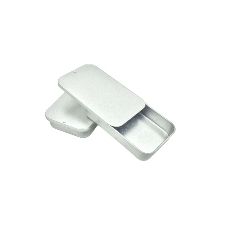 Low price rectangular sliding cosmetic tin containers tin containers for storing wax, cream, eyebrow soap, powder, solid oils