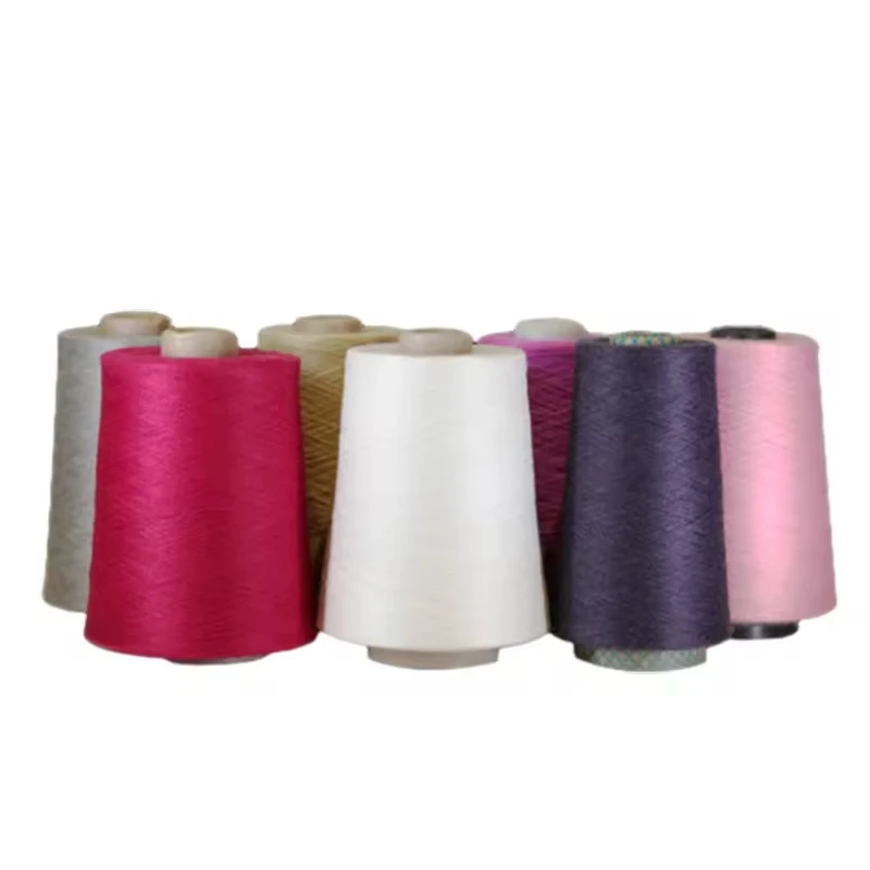 Wholesale Blended Core Spun Yarn Anti-Pilling Spun Knitting Yarn Dyed Spinning Core Spun Yarn For Socks Sweaters Hats