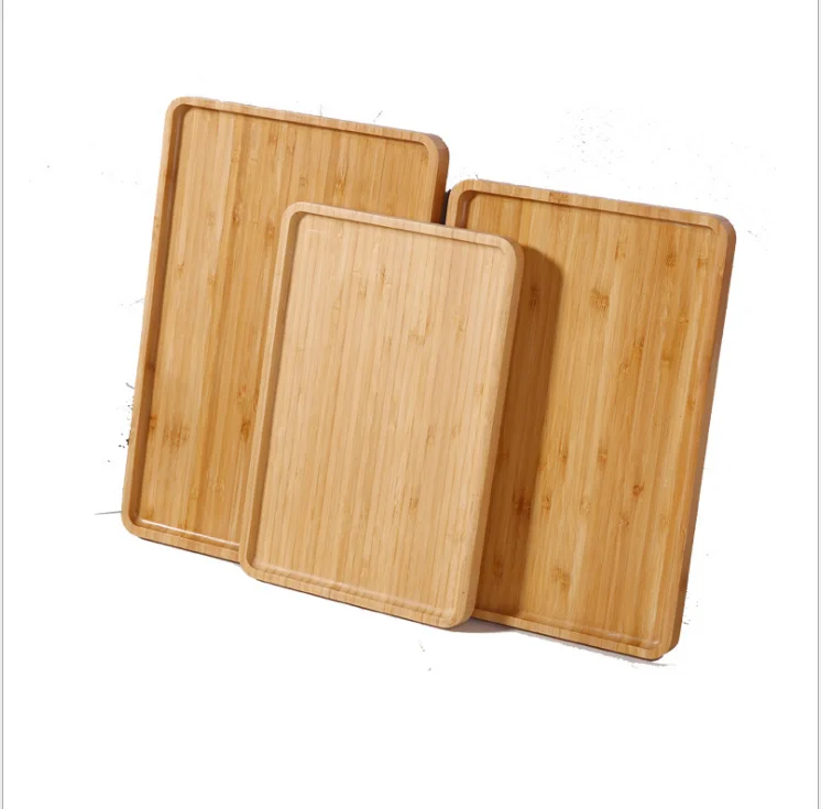 Bamboo Serving Tray Plates Breakfast Dish Wooden Food Tray For Home Restaurant Bamboo Snack Plate
