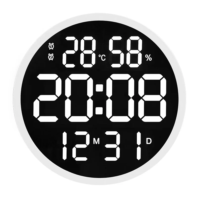 Modern Electronic LED Digital  Clock Wall Temperature & Humidity Creative Clocks Home Decor Clock Wall
