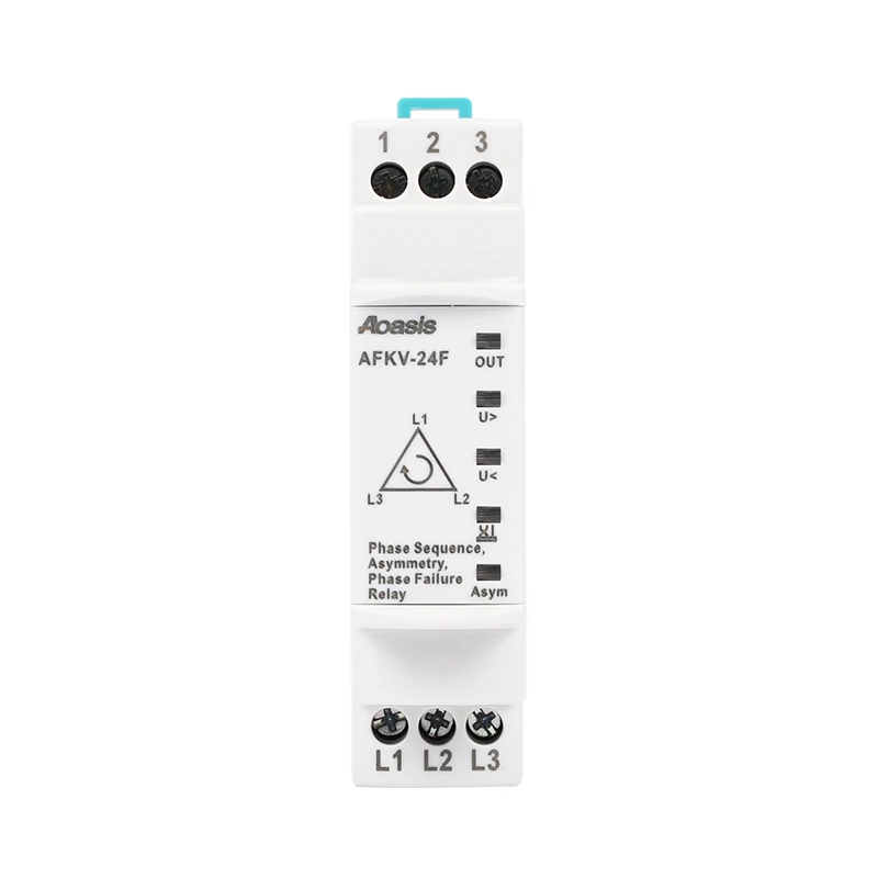 Aoasis AFKV24F 380V 3 обрыва фазы реле последовательности фаз измерение напряжения тока автомат защити