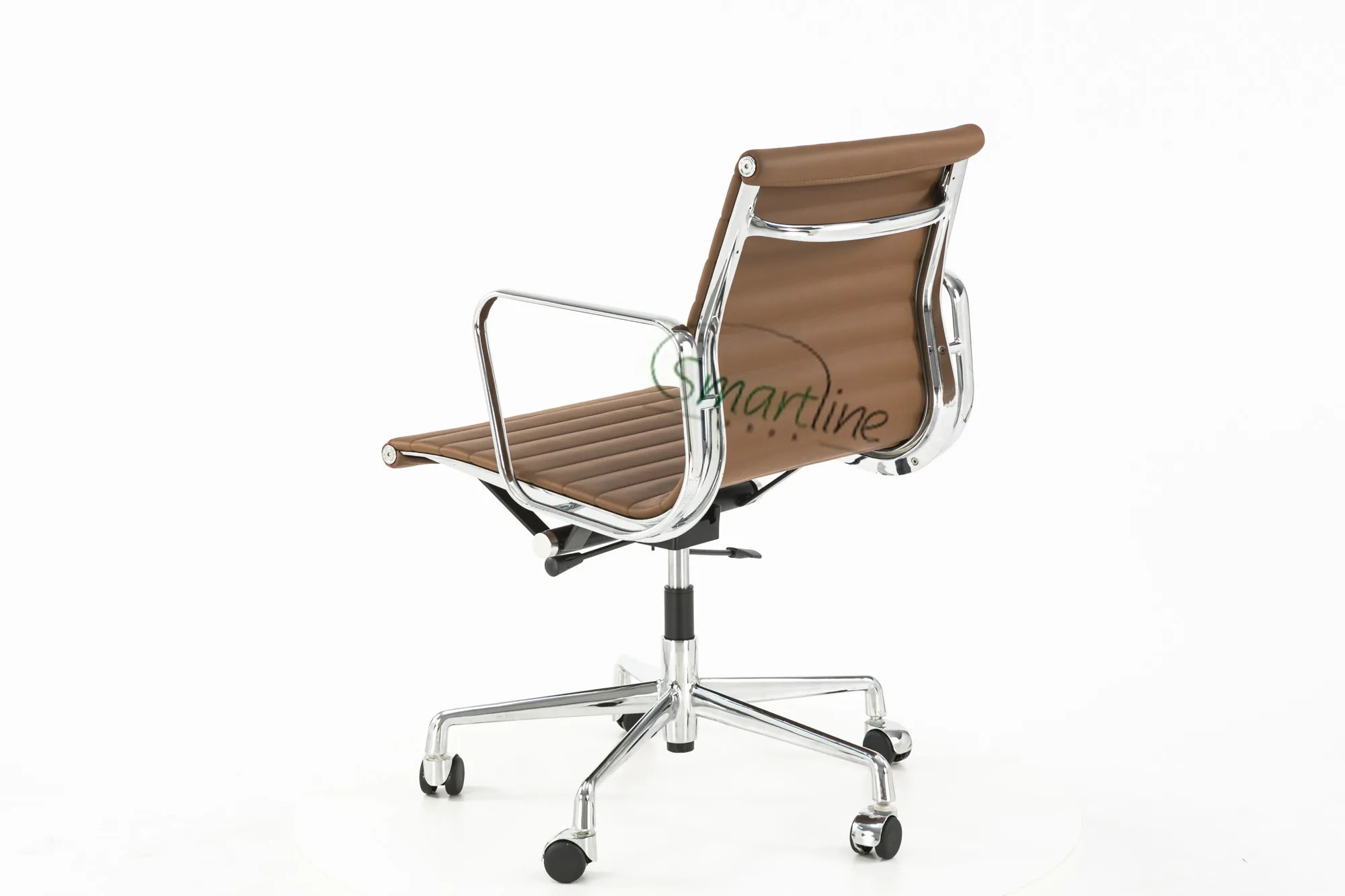 Comfortable 117 style office chair Brown leather swivel chair modern task chair for home office or commercial office