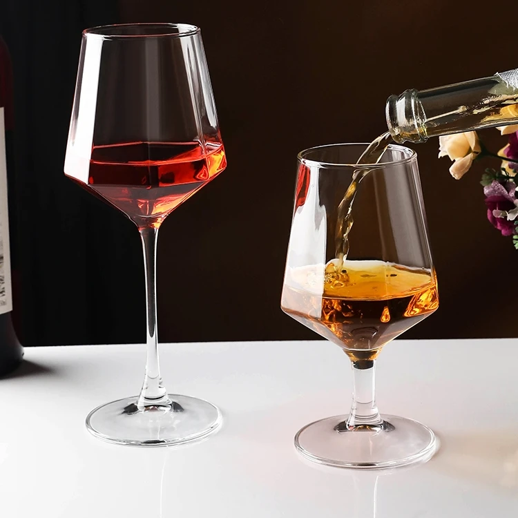 hot sale custom logo polygon shape brandy snifter glasses cognac brandy glass