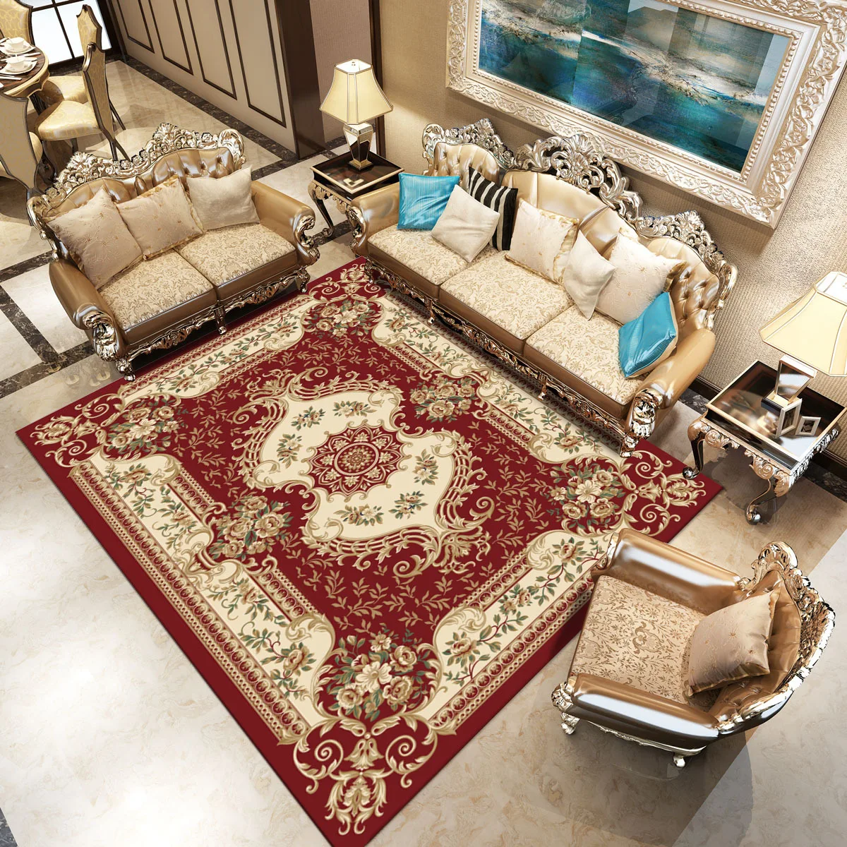 free sample High Quality stone mosaic luxury for living room belgium carpet