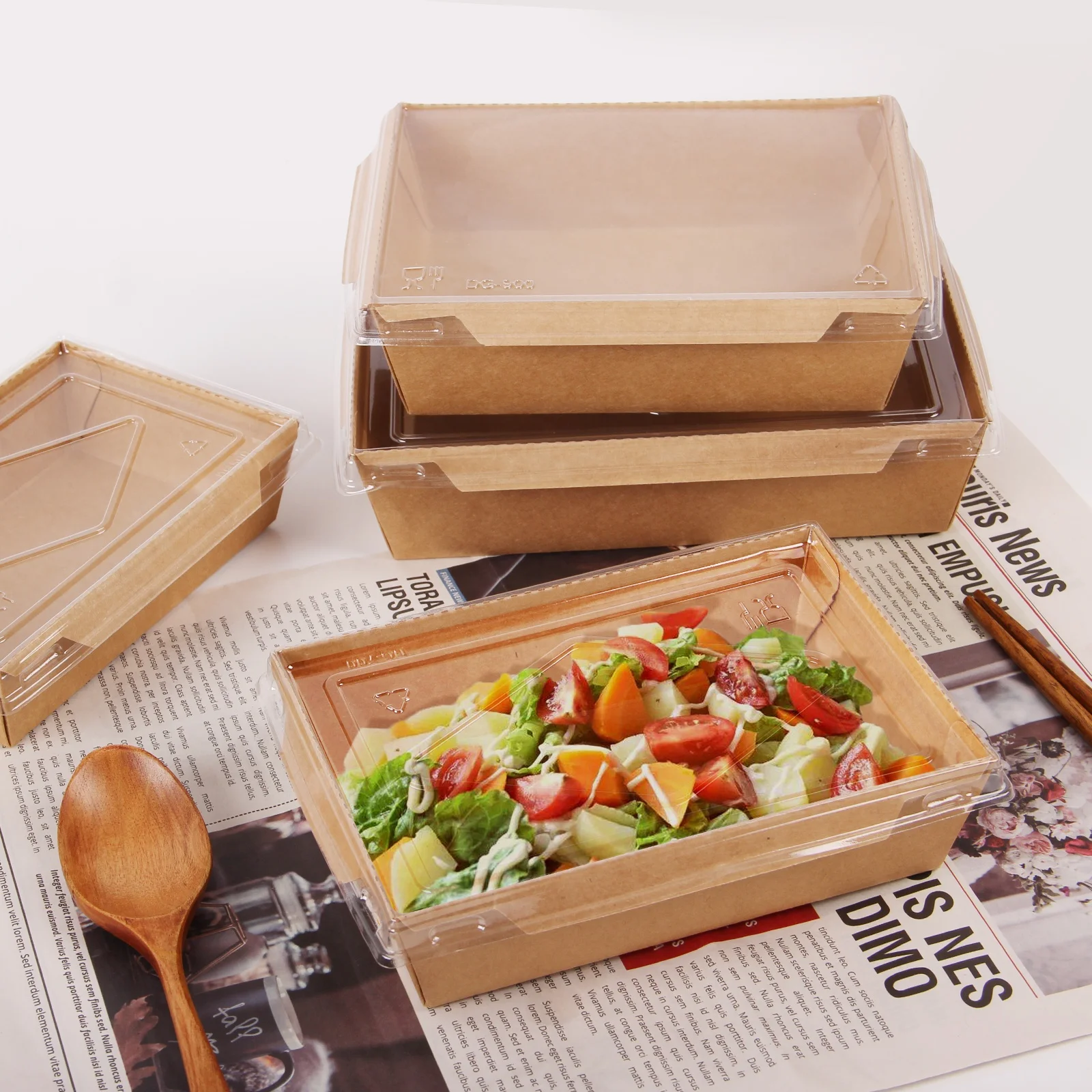 Новый Подгонянный take away салат бумажная коробка bops Пищевая Упаковка Контейнер