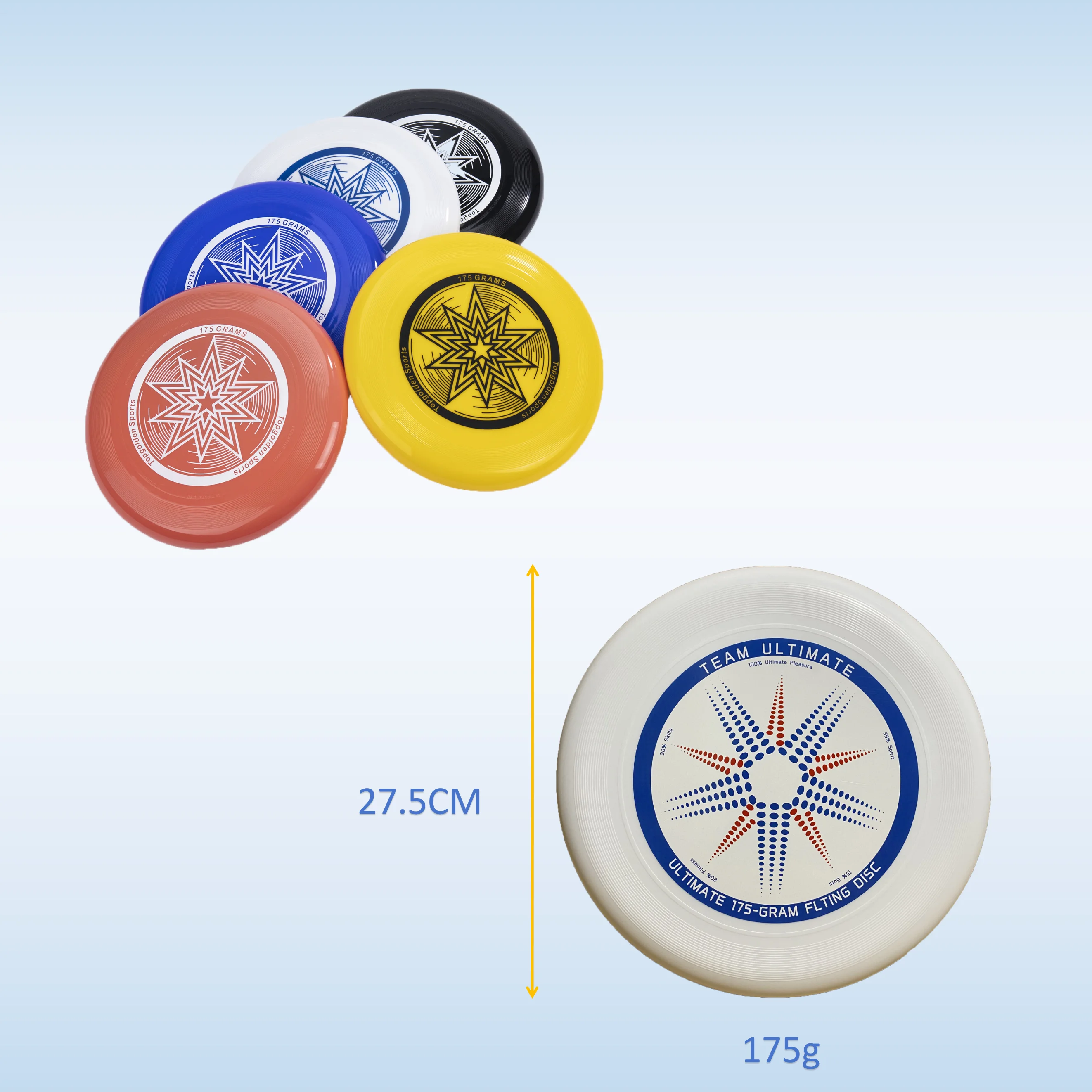 Wholesale Factory Custom Logo PE Frisbeed Flying Disc 175g Ultimate Frisbeed For Adult Game