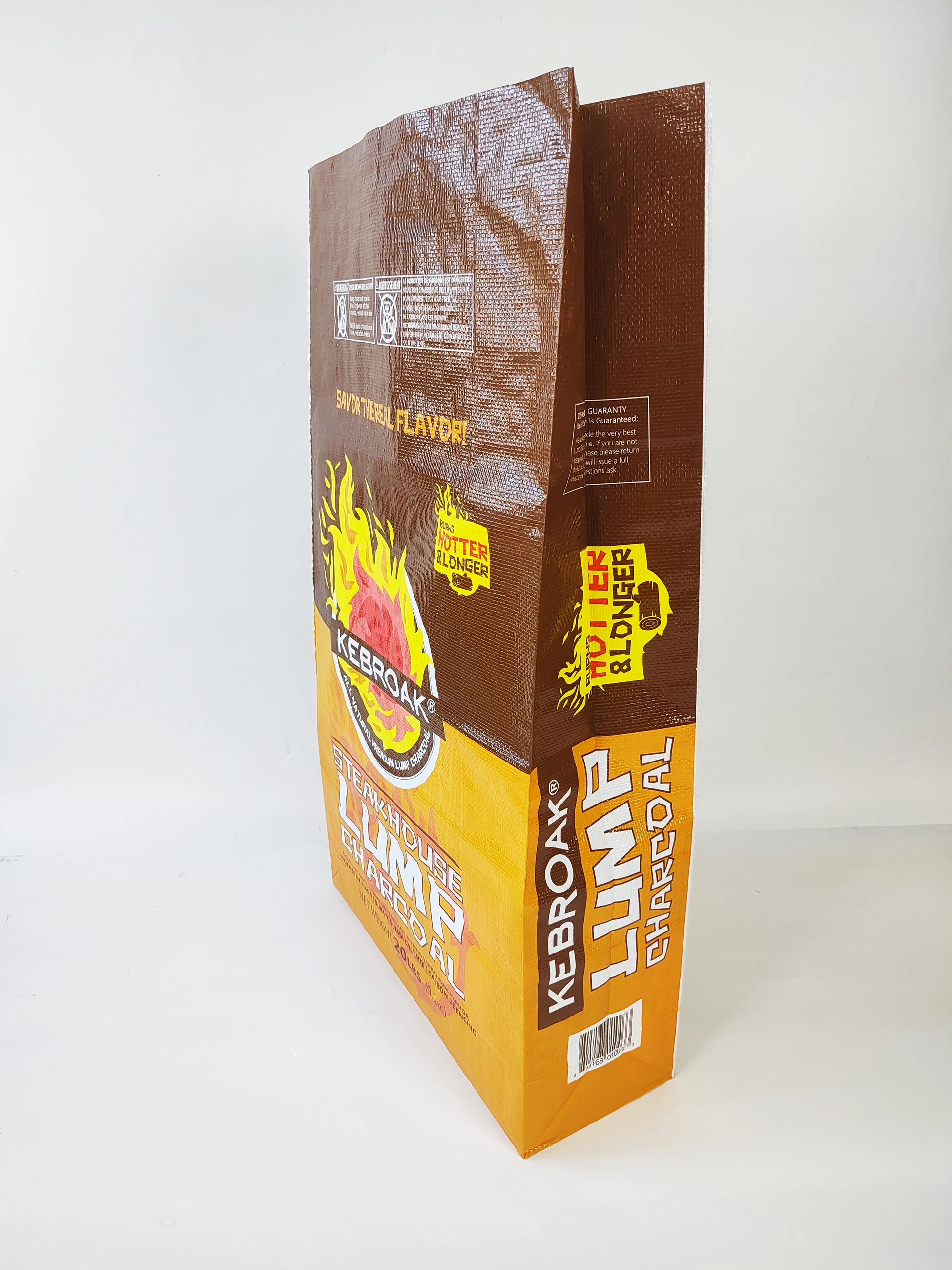 Custom Full Colorful printing square bottom BOPP laminated pp woven charcoal packing bag