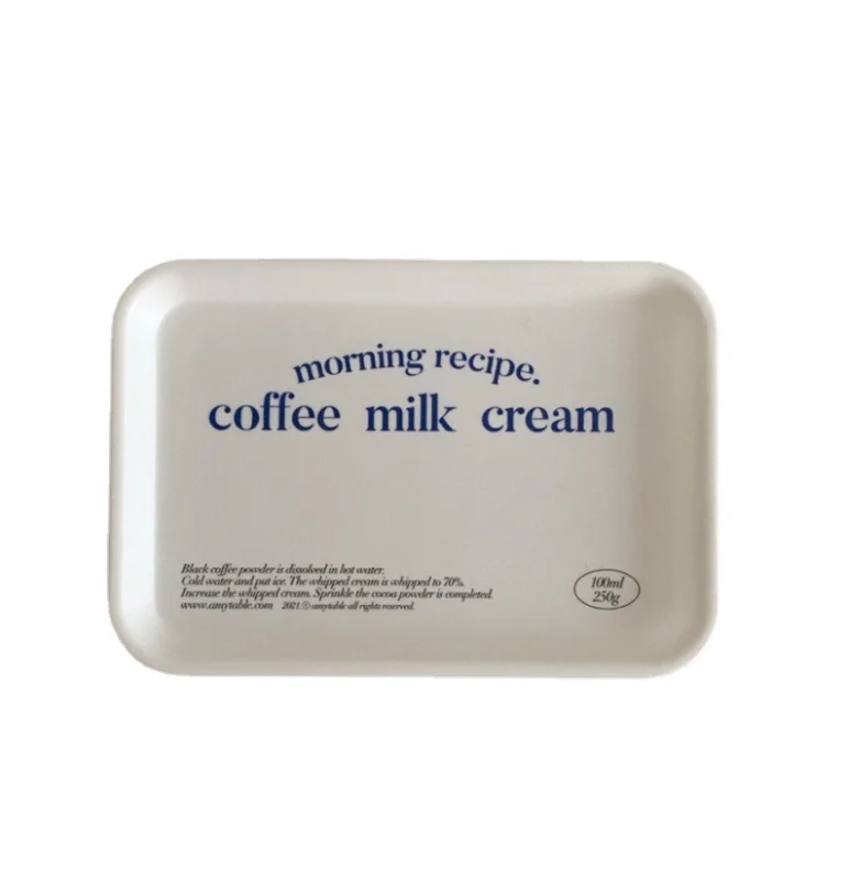 SYL Korean ins style melamine square plates fruit cup holder tray coffee milk cream breakfast tray