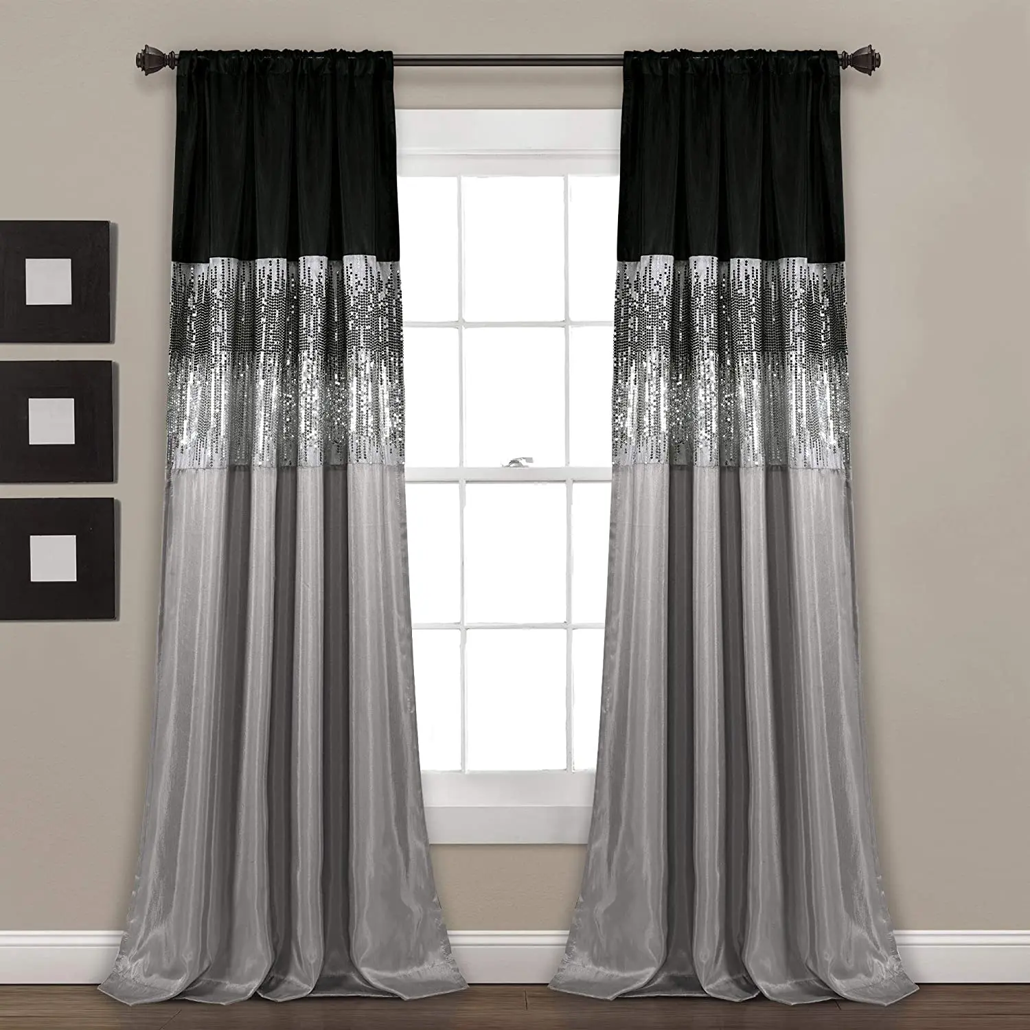 Luxury sparkle sequin polyester home bedding window curtain