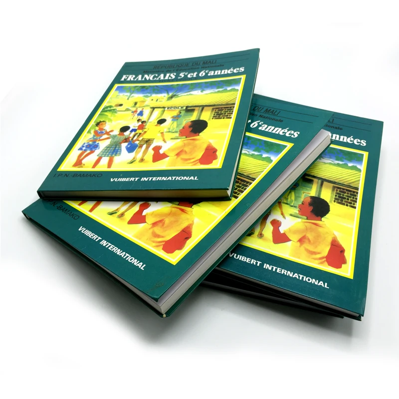 Custom Book Printing Service Softcover Text Book Full Color Educational French English Textbook