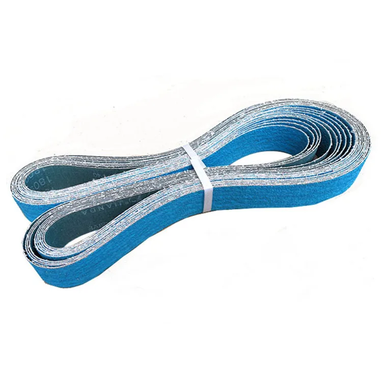 zirconia sanding belt factory 100x1220mm Blue Cloth Base Abrasive Sandpaper Belt for Metal Stainless Steel