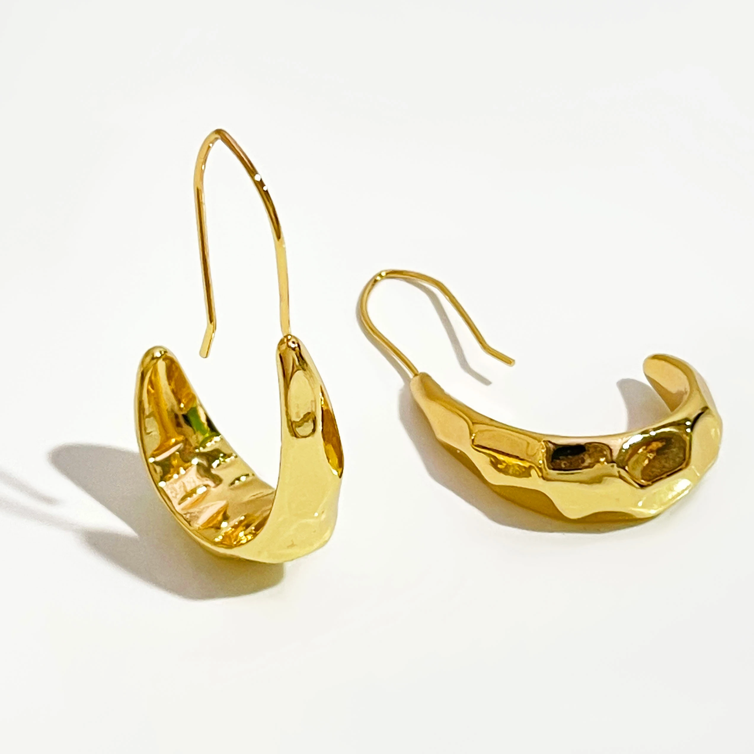 Gold Hammered Hoop Earrings Unique Chunky Basket Earrings for Women African Big Earrings Boucles D Oreille Femme 2019