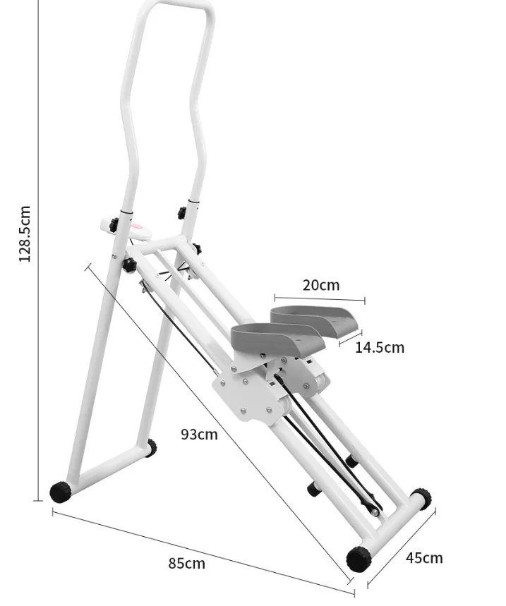 Get-Fit Folding Ladder Climber Vertical Mountain Climbing Exercise Machine with Adjustable Armrest and Pedal Height for Fitness