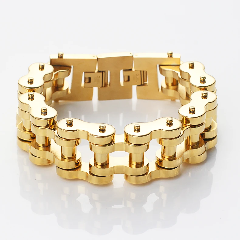 2024 Best Selling Fashion Stainless Steel Men Chain Sport Bangle Jewelry Bike Bicycle Chain Bracelet