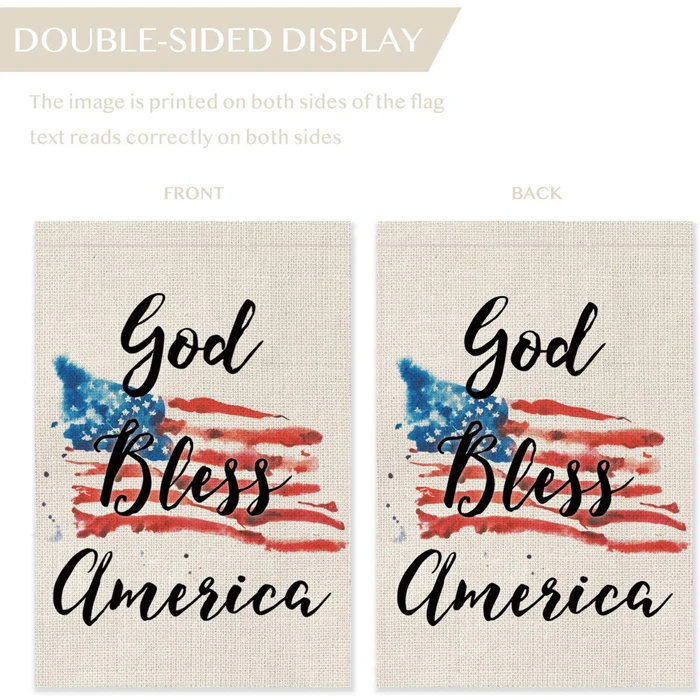 Sublimation Blank Double Printing Advertising Words Party Garden Decoration Country Blue White Red Custom Flag