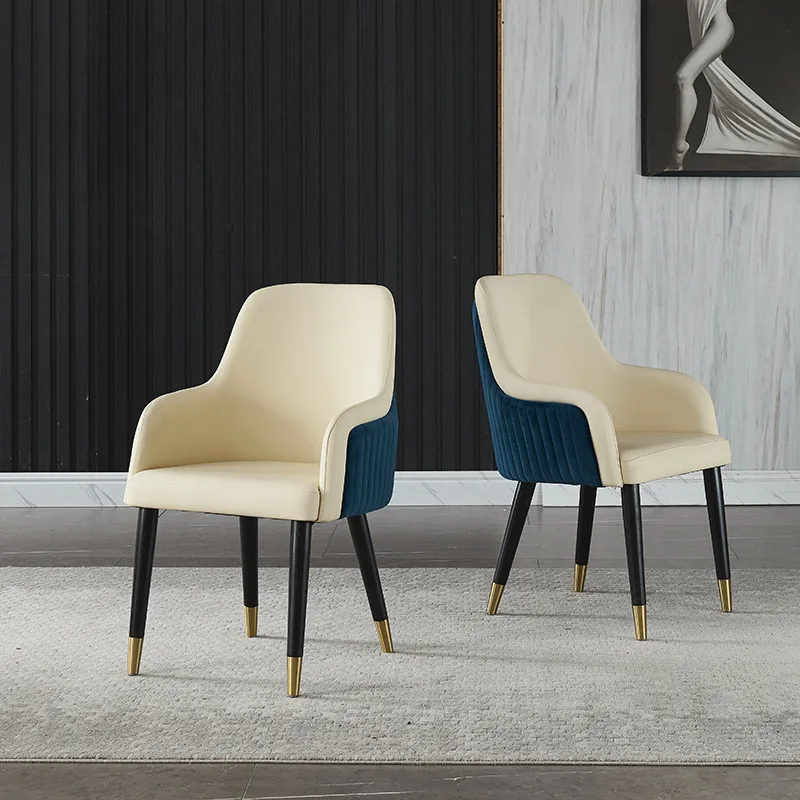 Dining chairs are luxurious, post-modern Nordic solid wood chairs, American family dining tables, stools and soft leather bags