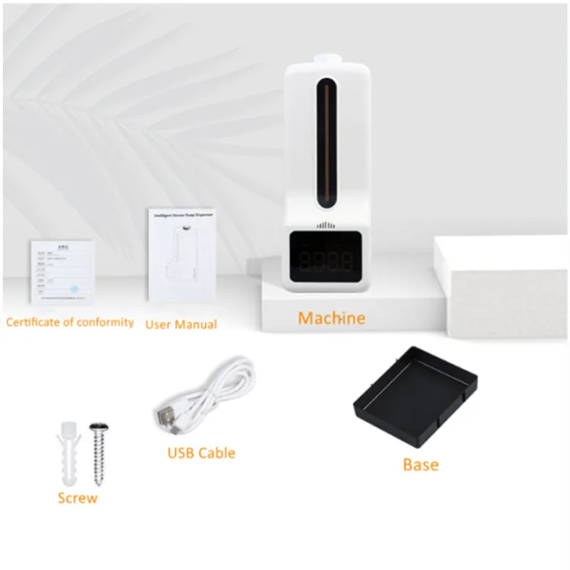 K9 PRO Smart Sensor Commercial Wall Mounted Hand Touchless Foaming 1000Ml Automatic Liquid Thermometer Soap Dispenser
