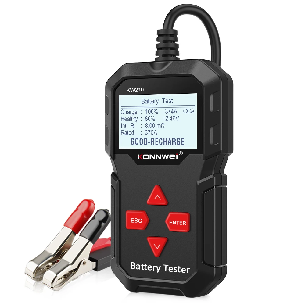 KONNWEI KW210 Automatic Smart 12V Car Battery Tester Auto Battery Analyzer 100 to 2000CCA Cranking Car Battery Tester