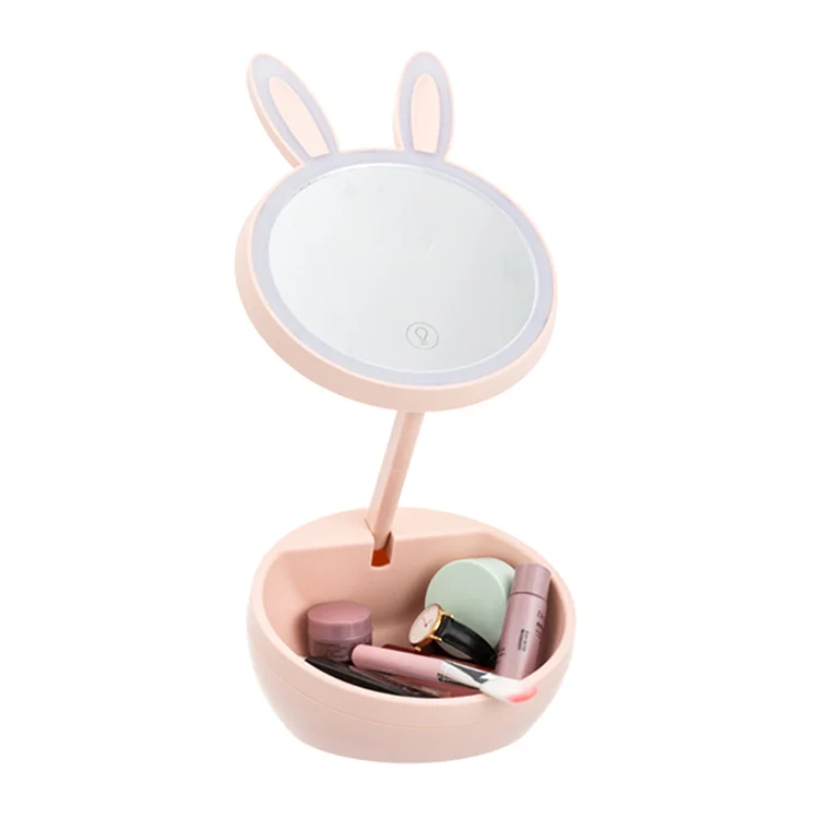 Cosmetic mirror with container manufacturer makeup mirror with lighting