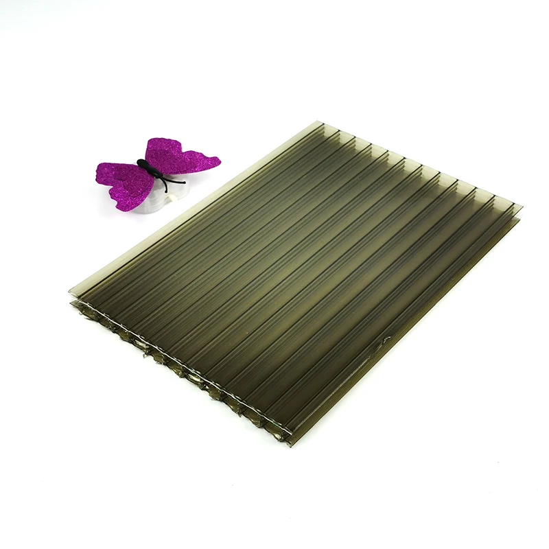 8mm Durable Plastic Material  Polycarbonate Roofing PC Hollow Sheet With UV Coated