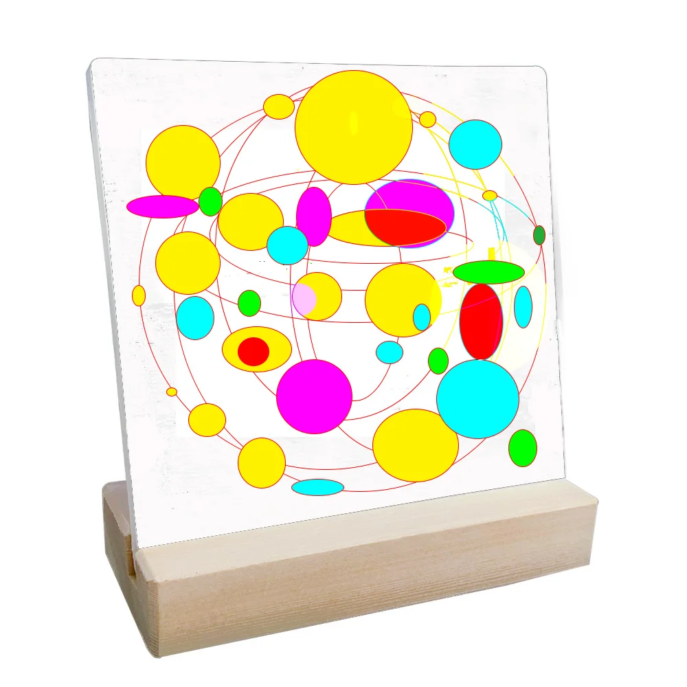 Home Decoration Accessories  Wood Stand Cork Ceramic Painting Living Room Decoration Office Desk Decor