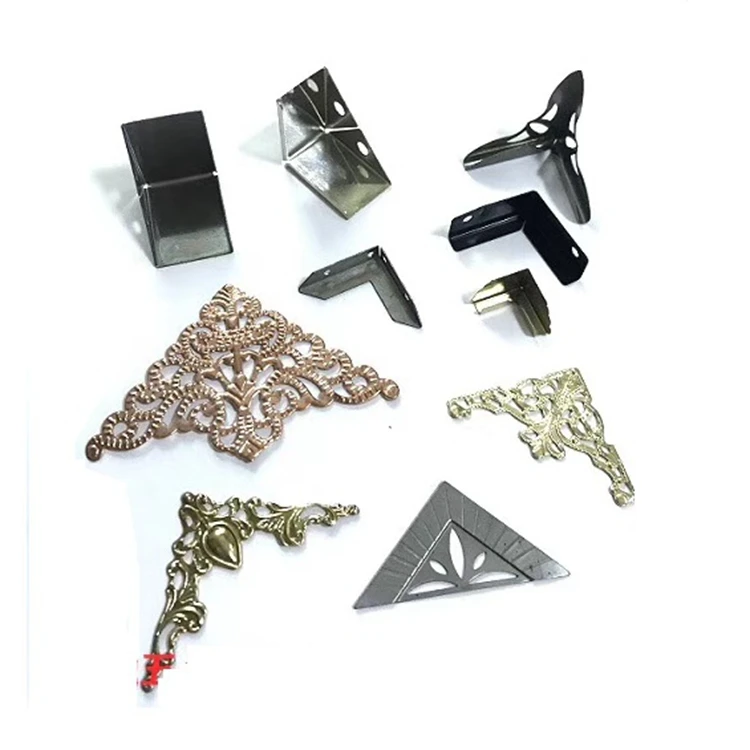 Antique decorative sheet protectors metal corners for wooden jewelry wine gift box furniture book cabinet