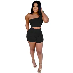 Free LOGO Summer  Two Piece pants Set Short Sleeve Crop Top And Shorts2 piece sets summer women two pieces sexy
