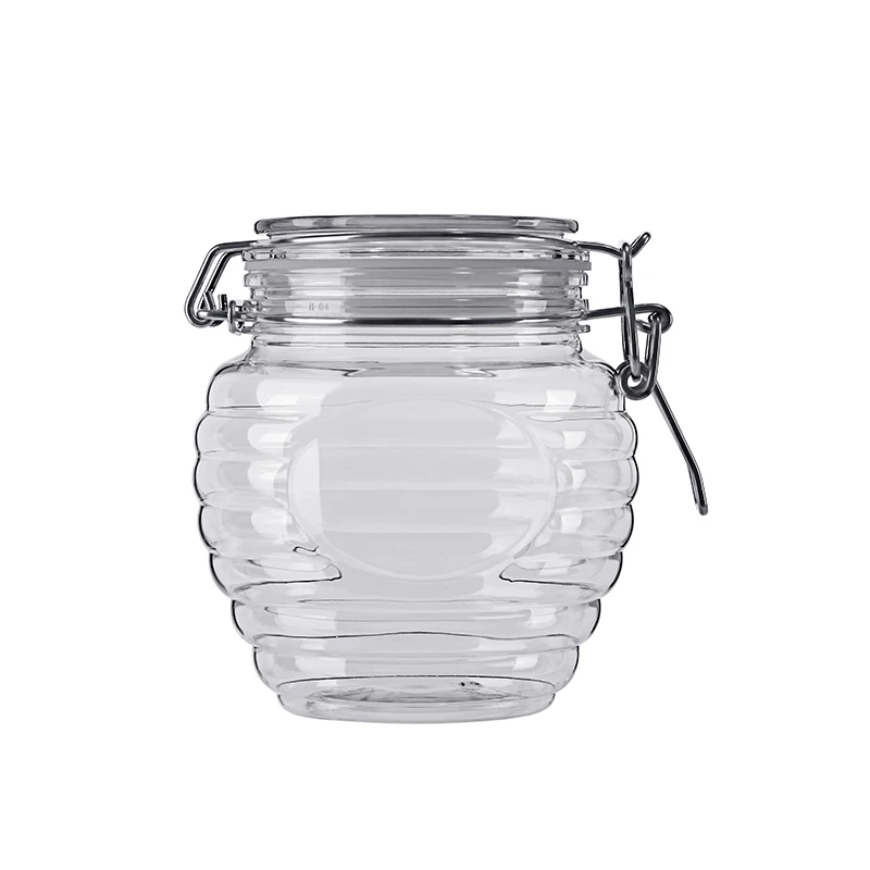 wholesale 370ml 800ml empty crock shaped kilner plastic jars clip top leak-proof hermetic kilner storage jar