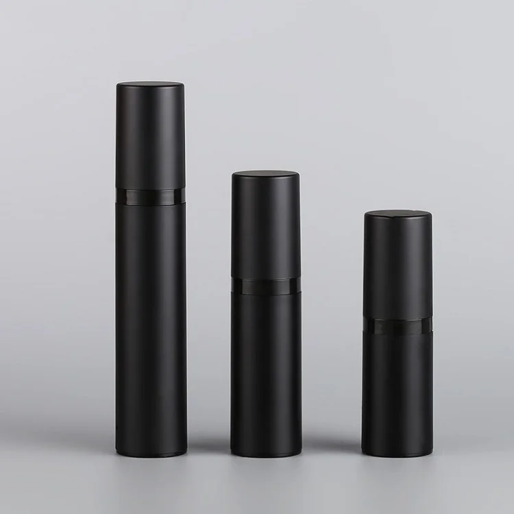 15ml 30ml 50ml Matte Black Airless Pump Bottle Cosmetic Liquid Airless Spray Bottle Frosted Plastic Lotion Pump Vacuum Container