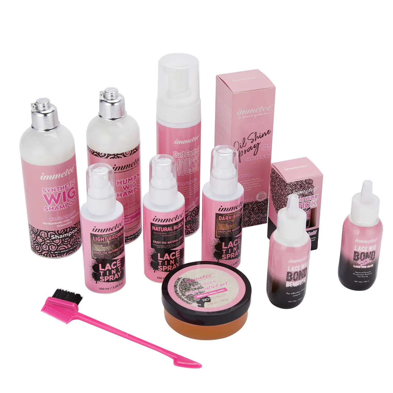 Wig Styling Kit Private Label All In 7 Lace Wig Glue Curl Mousse Edge Control Wax Stick Wig Installation Set