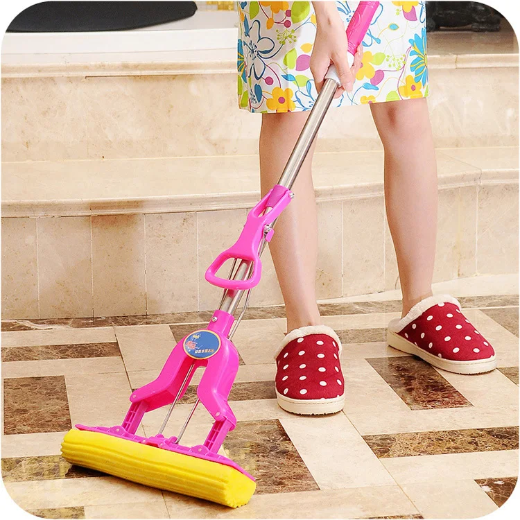 HQ523 bathroom cleaning accessory hand floor mop with soft yellow PVA refill