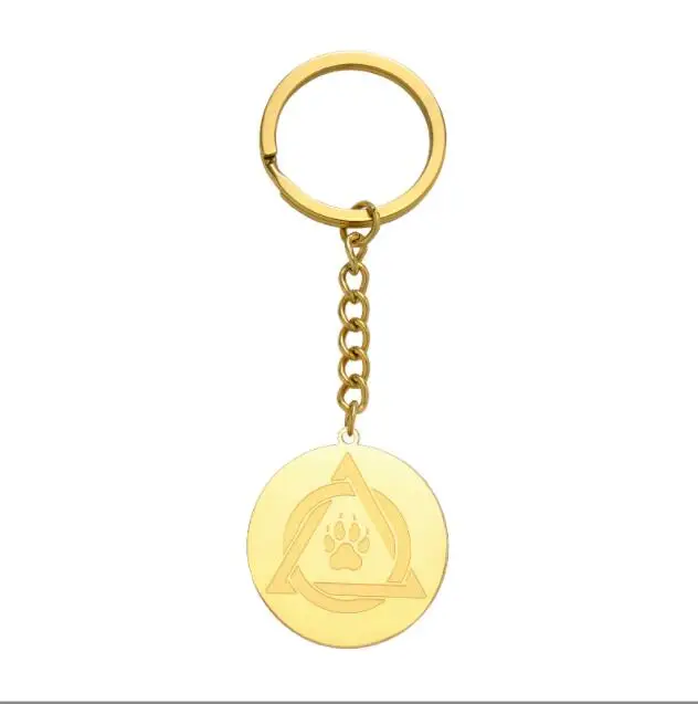 Scandinavian Therian Symbol Keychain Wolf Claw Protection Amulet Stainless Steel Pendant Keyring Accessories