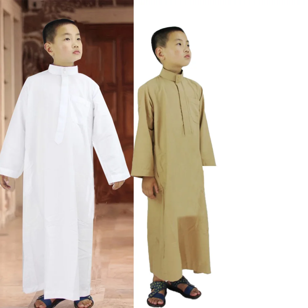 Fuyu Wholesale Customized Muslim Thobe Arabic Kaftan Robe Middle East Dubai Prayer Outfit with Pocket