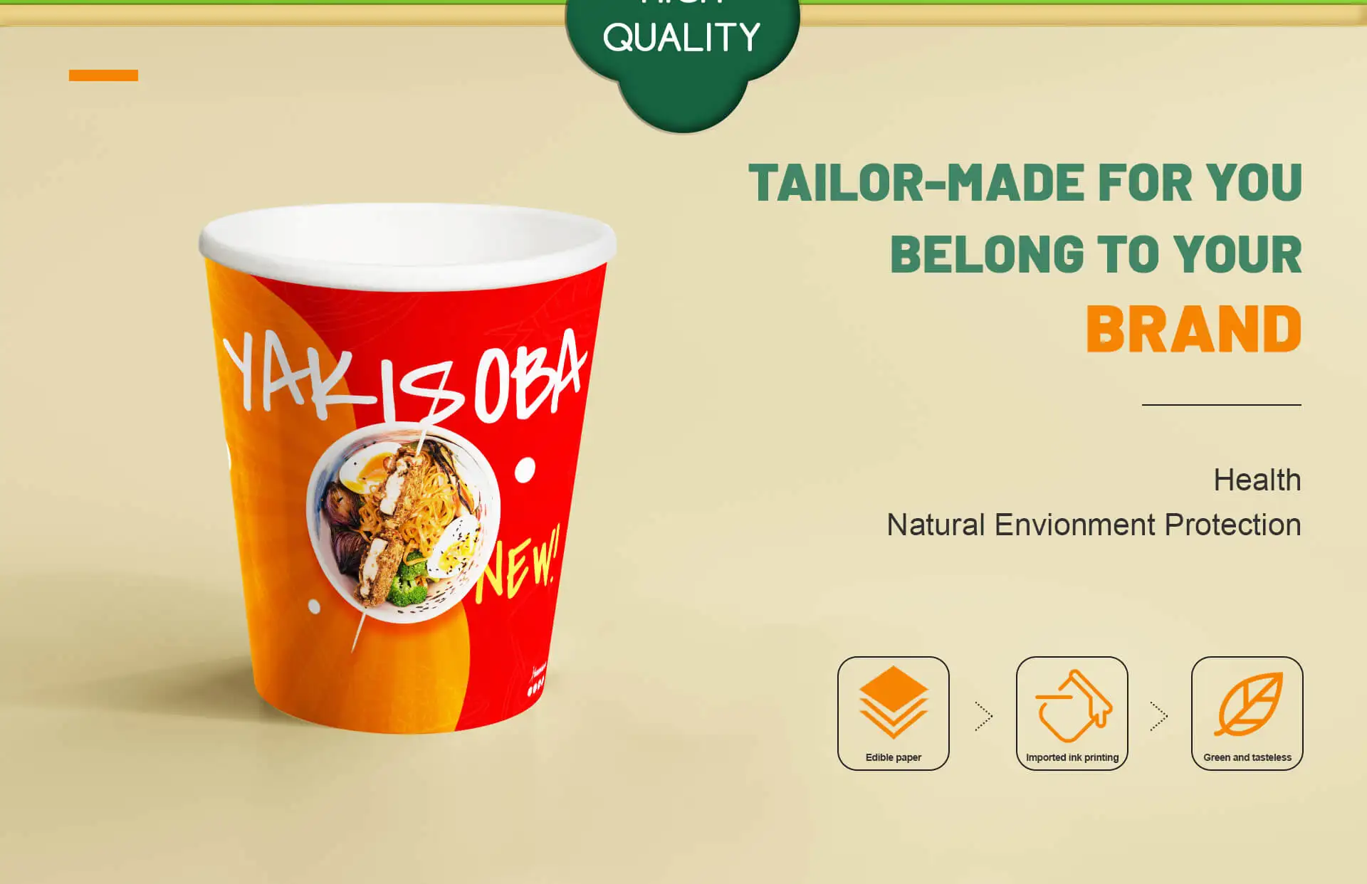 Eco Friendly Disposable Microwave Brown Thickening Round Tube Hot Soup Noodle Storage Paper Bowl Soup Cup With Lid  