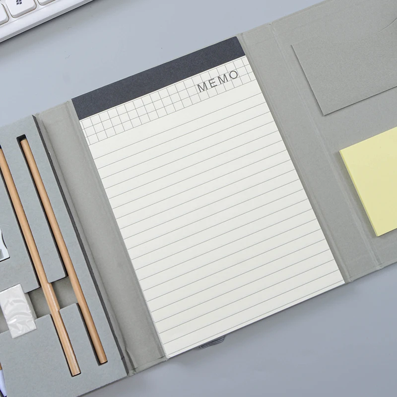 Art Supplies Korean Style Combination Pen Ruler Eraser Fold Notebook Office stationery Sticky Notes Notepad gift set
