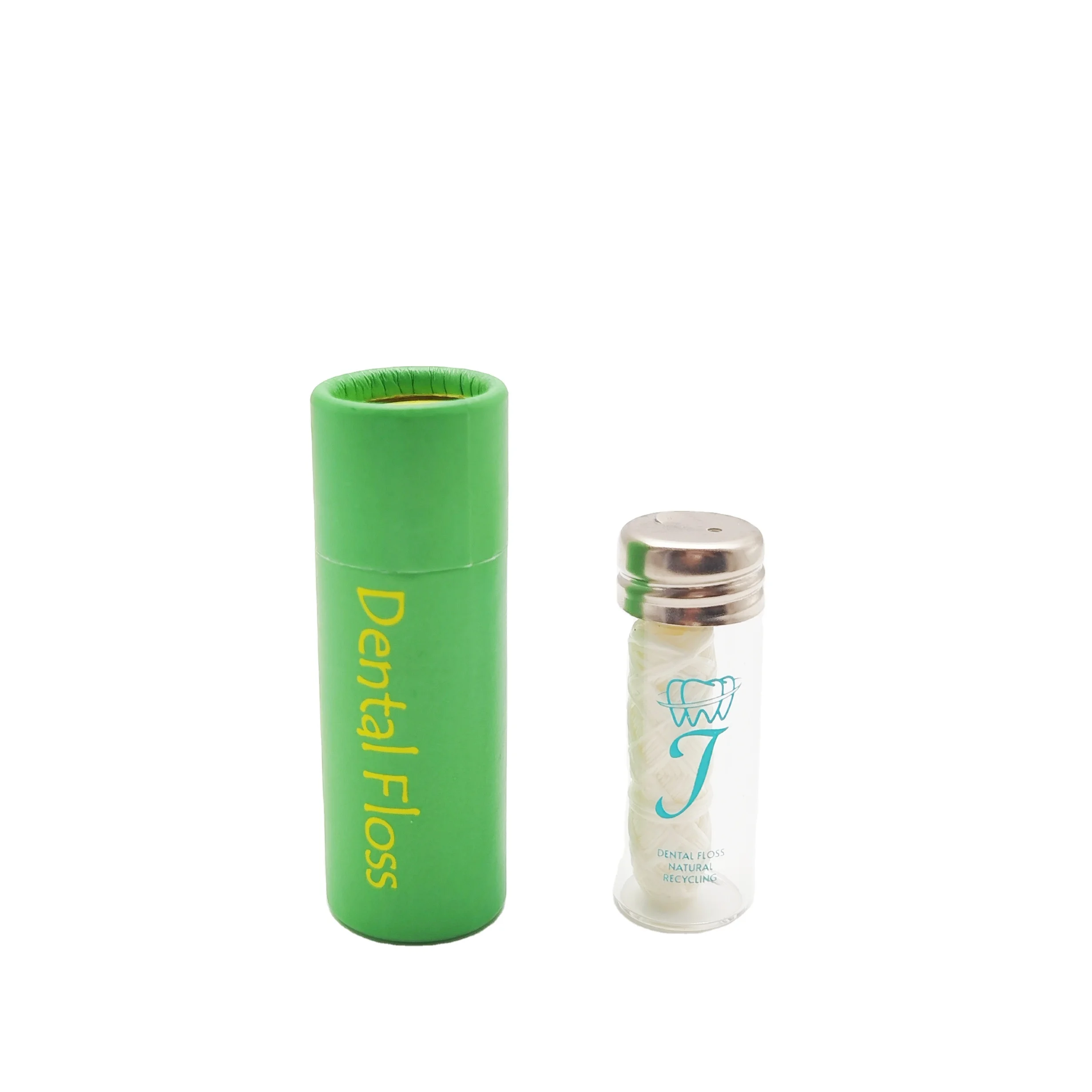 30 Meters Minty Natural Essential Oil Biodegradable Bamboo Charcoal Dental Floss In Recyclable steel bottle