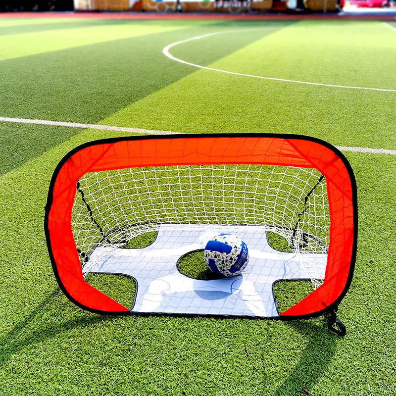Pop Up Soccer Goals Target Portable Mini Football Goal 2-in-1 Pop Up Nets With Target Carry Bag For Kids Training