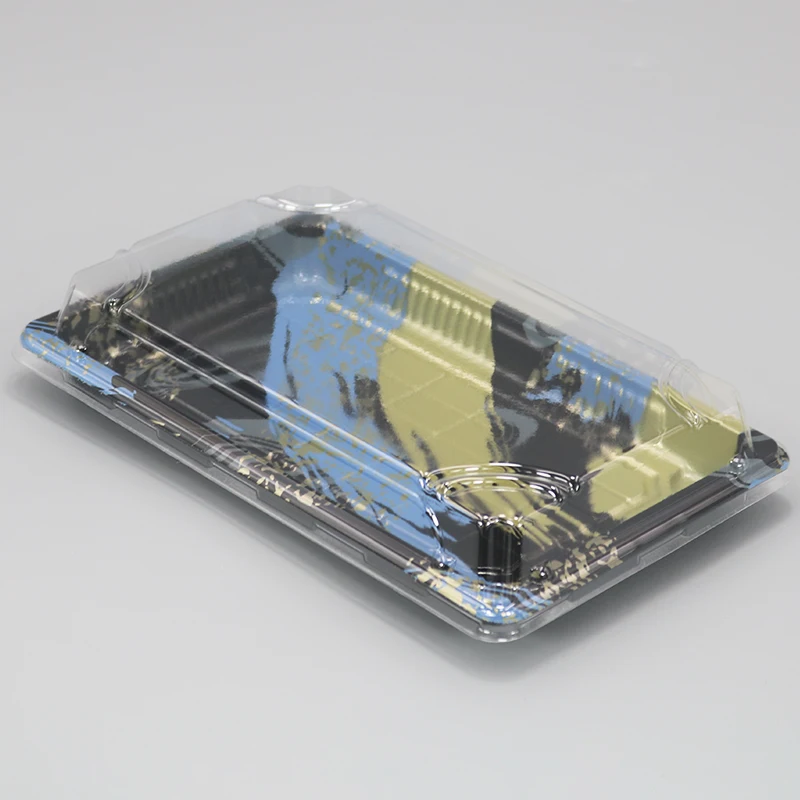 disposable sushi box gold leaf meal box to take a long - shaped take-away high - end personality