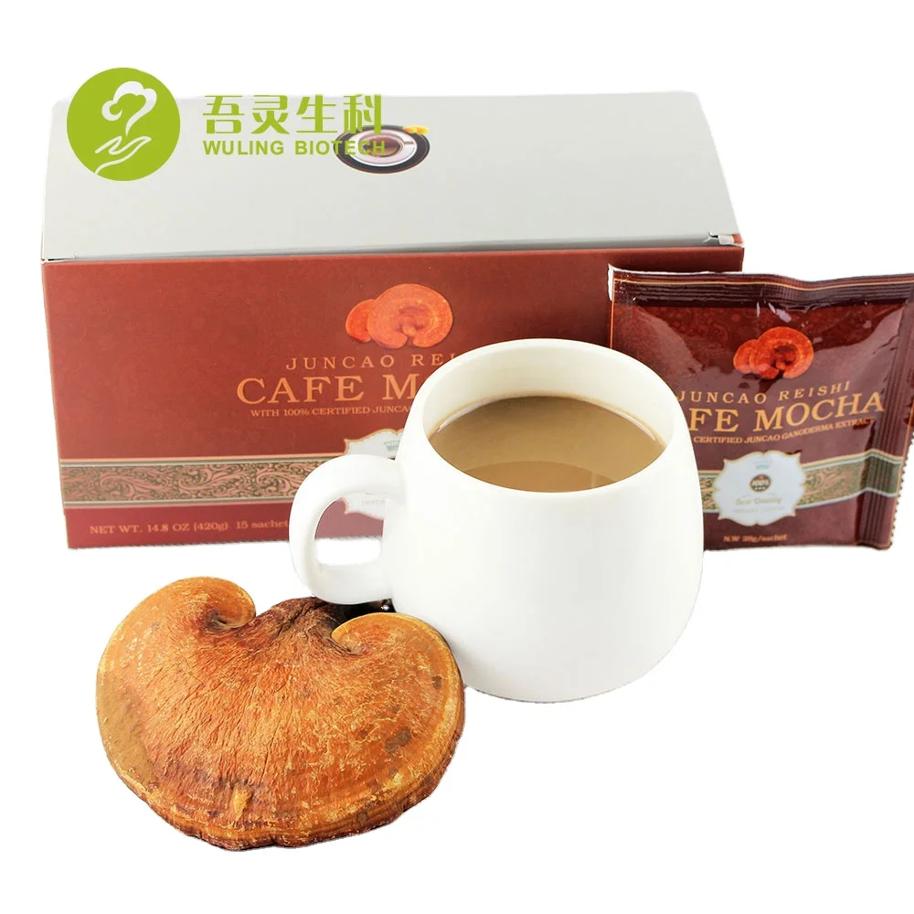 
 Ali Cafe мокко, Кофе Ganoderma для ваших собственных брендов, коричневый порошок 0,0035 кг, 1-й класс, 24 месяца, 8.5% Brix, обычный  