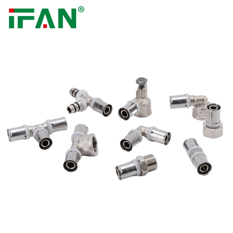 IFAN Factory Direct PEX Fitting Equal Socket Elbow Pipes Press Fitting Raccord Multicouche Brass Press Fittings