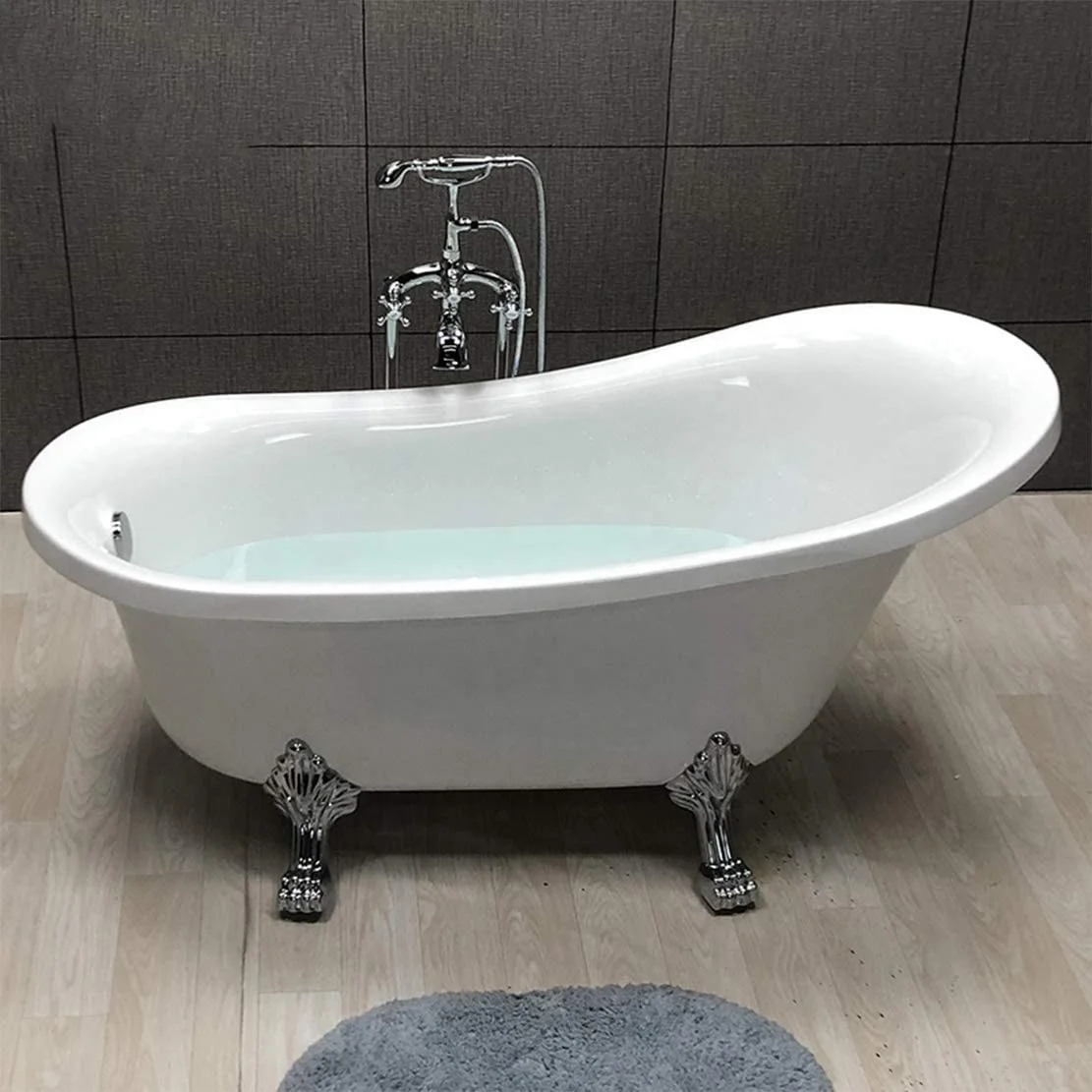 Medyag Quality Acrylic Modern Design Double Ended Slipper Freestanding Bathtub Soaking Baths Bathroom