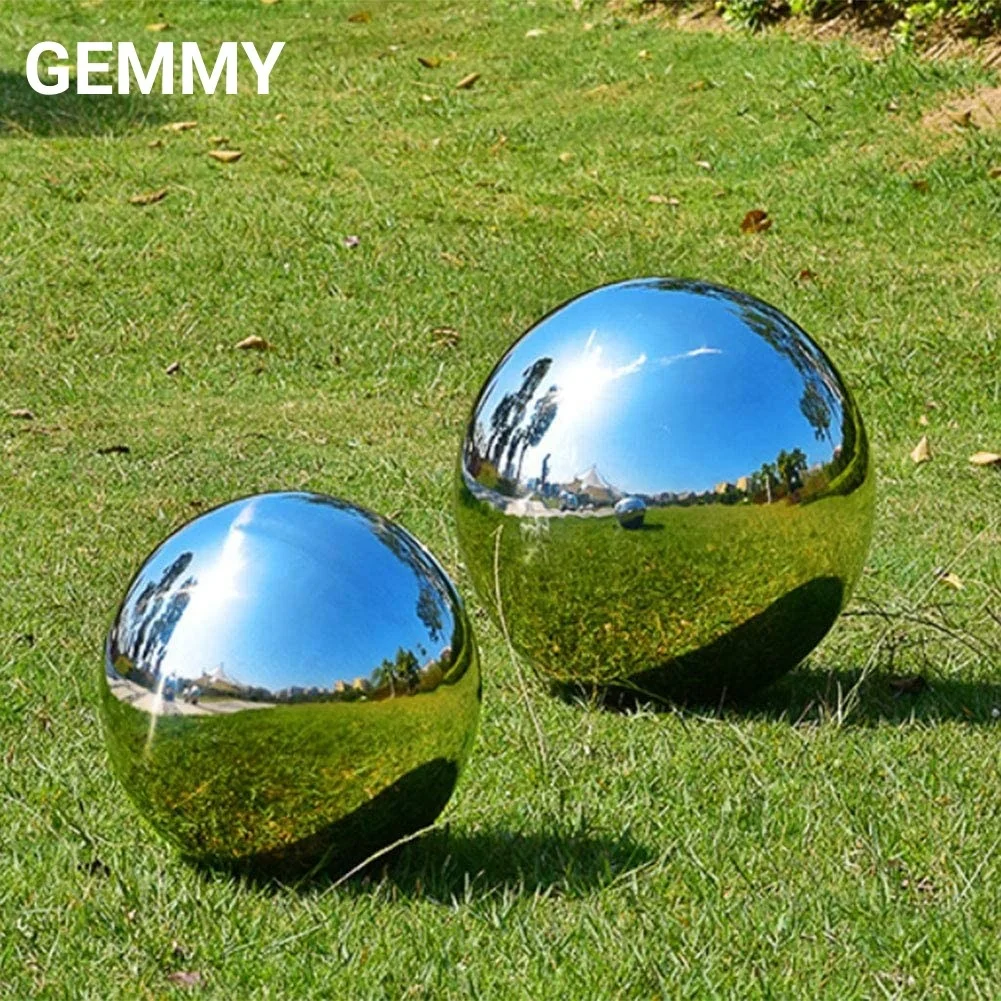 Polished Modern Metal Art Aisi304 Stainless Steel Hollow Garden Ball Decorative Mirror Ball