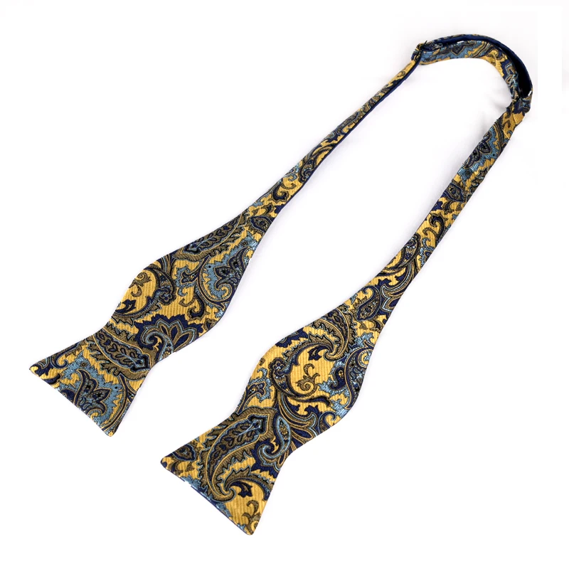 High Quality Woven Silk Pre-tied Bow Tie Paisley Adjustable Self Tie Bowtie