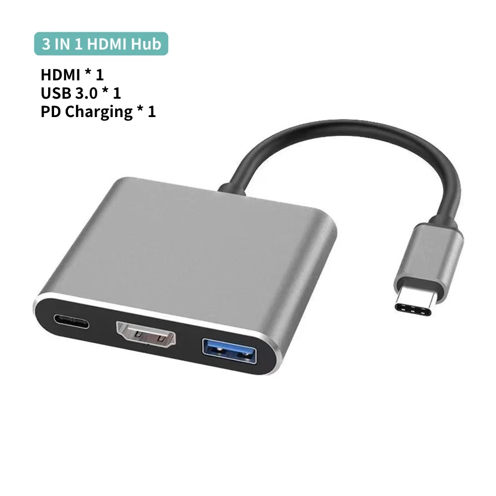 USB C To HDM-compatible VGA Type-C Digital AV Multiport Adapter Thunderbolt 3 To 4K 1080P Fast Charging Port for MacBook